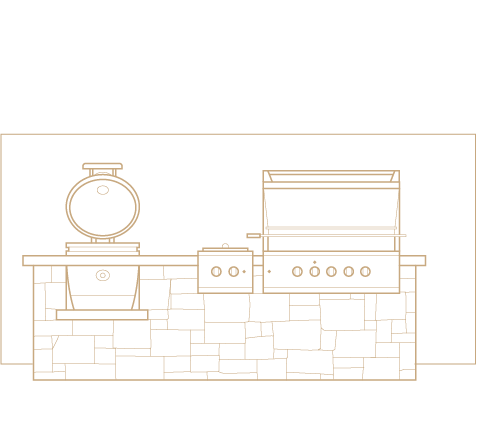 Graphic of a grill designed for Fireplace Outfitters website