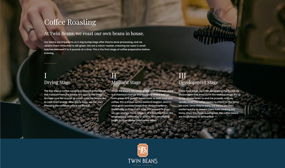 Twin Beans website design and branding