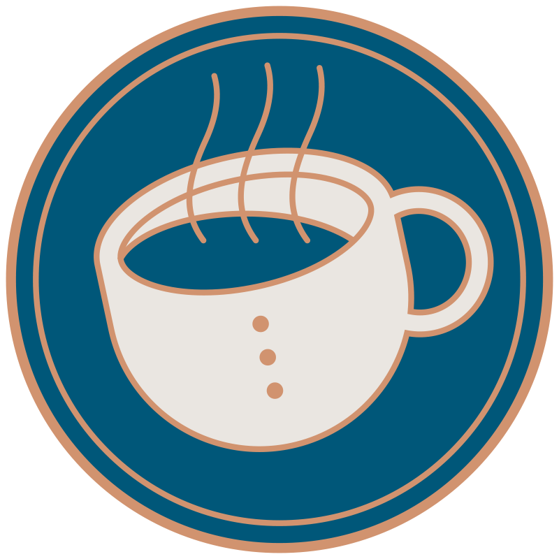 animated twin beans logo. coffee cup