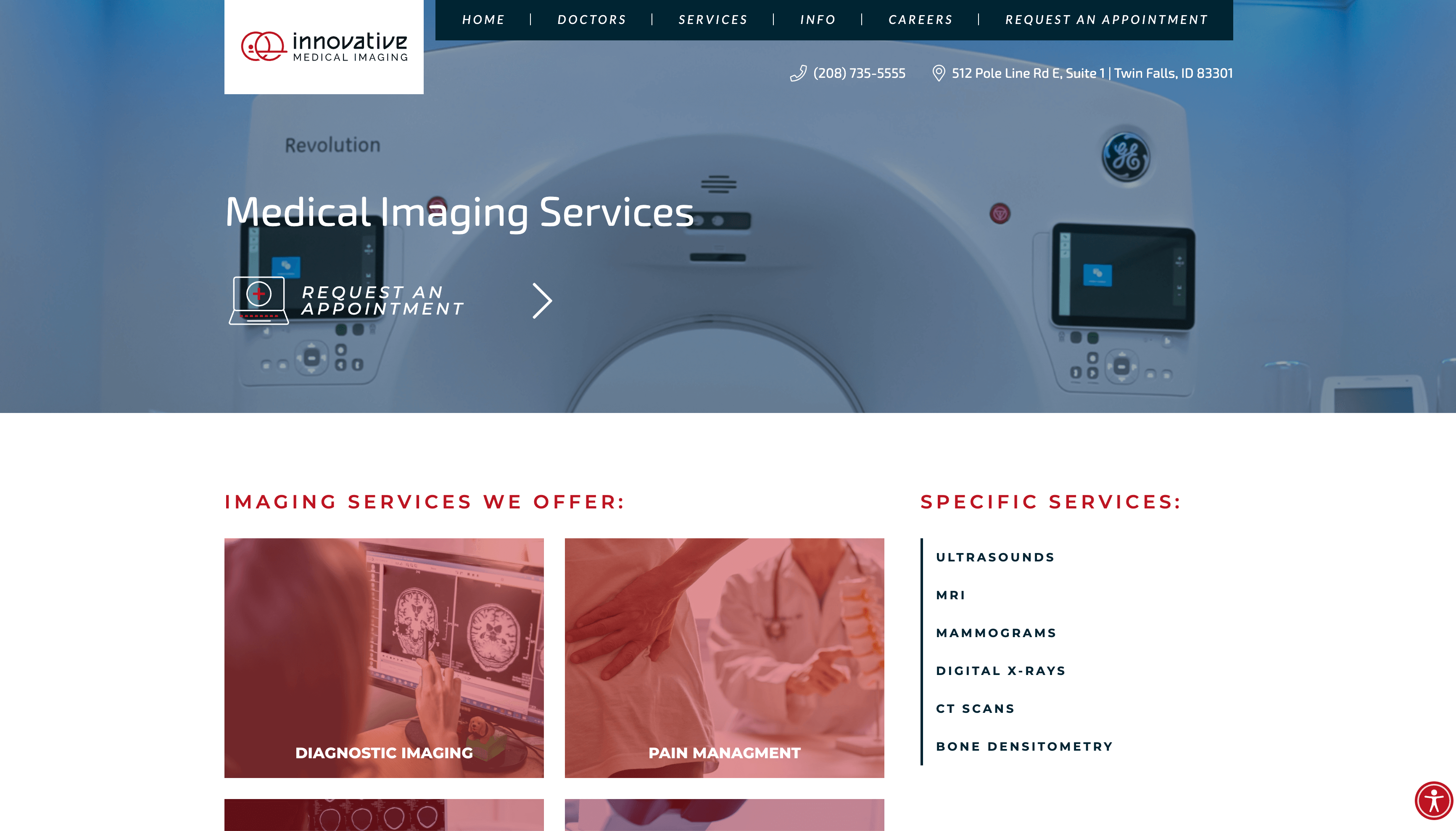Innovative medical imaging website design